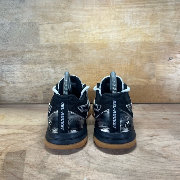 Asics Gel-Rocket Womens Size 6.5 Volleyball Shoes Sneakers Black White 1072A034 - Picture 4 of 8